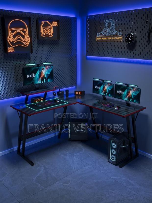Devoko L- Shaped Gaming Desk With Monitor Stand · Photo 1