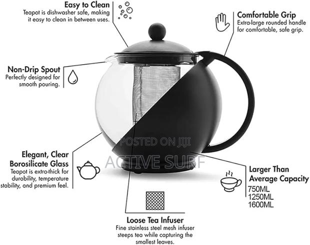 Half-moon Tea Pot With Herb Infuser – Where Style Meets Serenity · Photo 6
