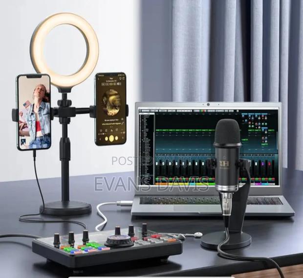 Bm800 Pro Microphone With Dj10 Sound Card and Ring Light · Photo 1