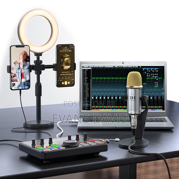 Bm800 Pro Microphone With Dj10 Sound Card and Ring Light · Photo 2
