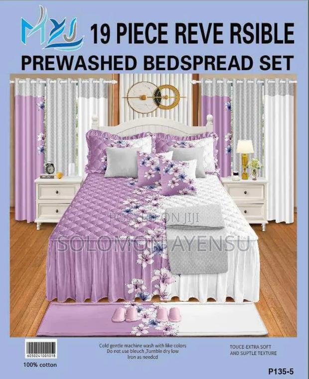 Quality MXS 19 Piece Reversible Prewashed Bedspread Set.: 100% Cotton. · Photo 1