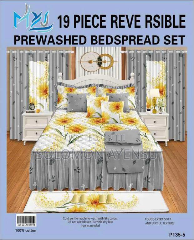 Quality MXS 19 Piece Reversible Prewashed Bedspread Set.: 100% Cotton. · Photo 2