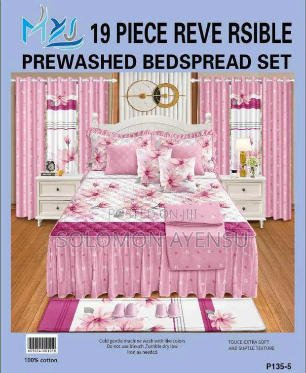 Quality MXS 19 Piece Reversible Prewashed Bedspread Set.: 100% Cotton. · Photo 3