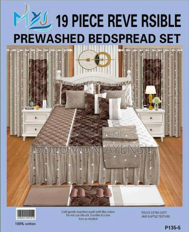Quality MXS 19 Piece Reversible Prewashed Bedspread Set.: 100% Cotton. · Photo 4
