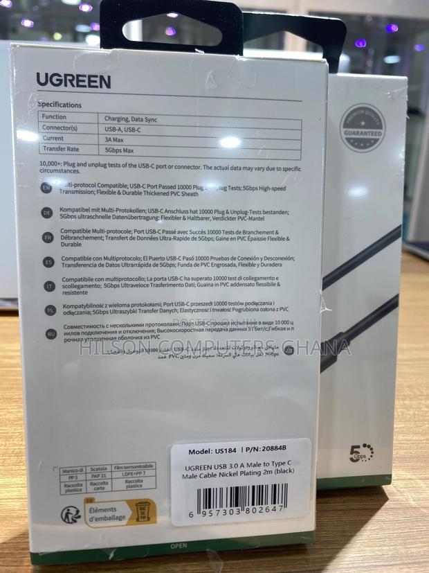 Ugreen Usb 3.0 a Male to Type C Male Cable 2m - 20884 · Photo 4