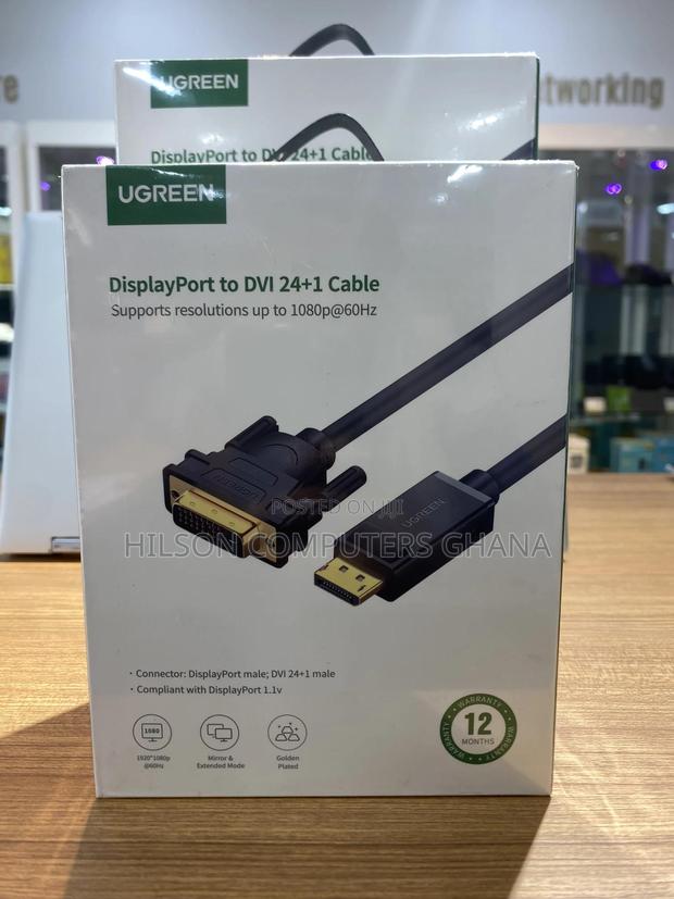 Ugreen Dp Male to Dvi Male Cable 2m (Dp103/10221) · Photo 1