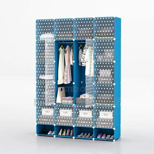 Potable 20 Plastic Cubes Wardrobe With Shoe Rack- Delivery in 2 Hours · Photo 1