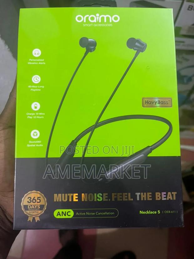 Oraimo Necklace 5 Wireless Headphone - Long Playtime. 1 Year Warranty · Photo 1