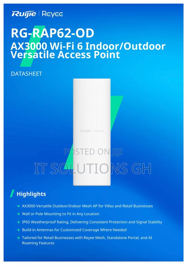 Rg-Rap62-Od, Ax3000 Wi-Fi 6 Indoor/Outdoor Versatile Access Point · Photo 1