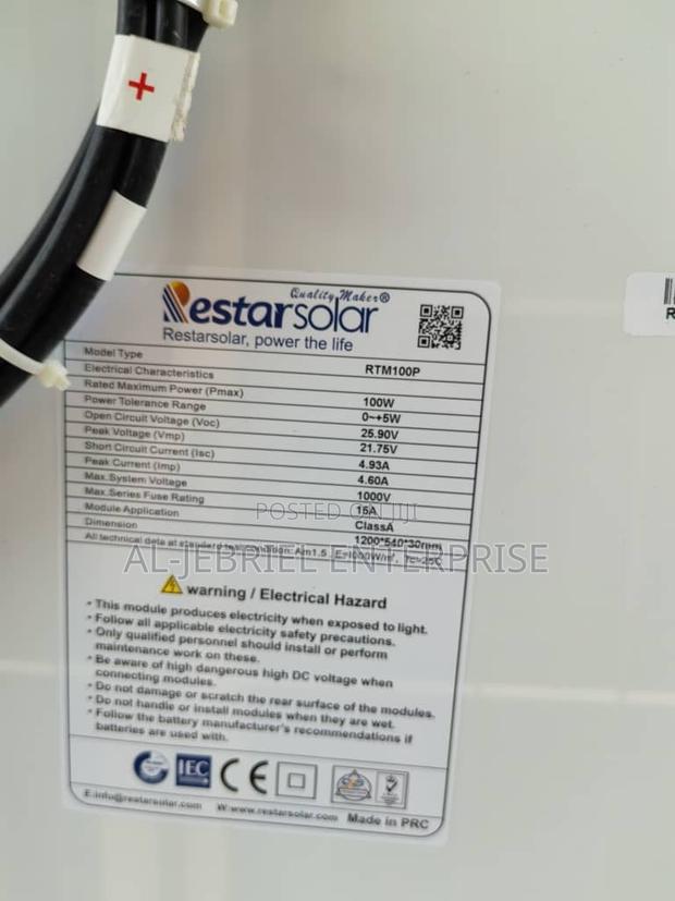 Solar Panel 100w (Polycrystalline) · Photo 2