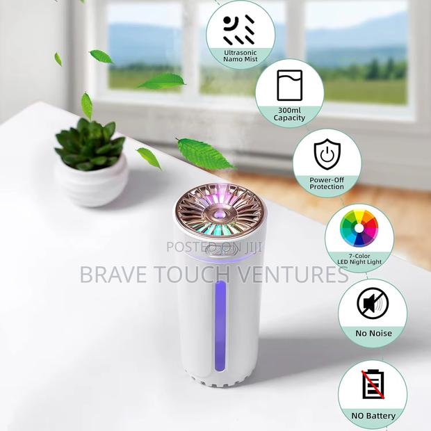 300ml Rechargeable Ultrasonic Humidifier Diffuser Air Freshener Mist · Photo 3