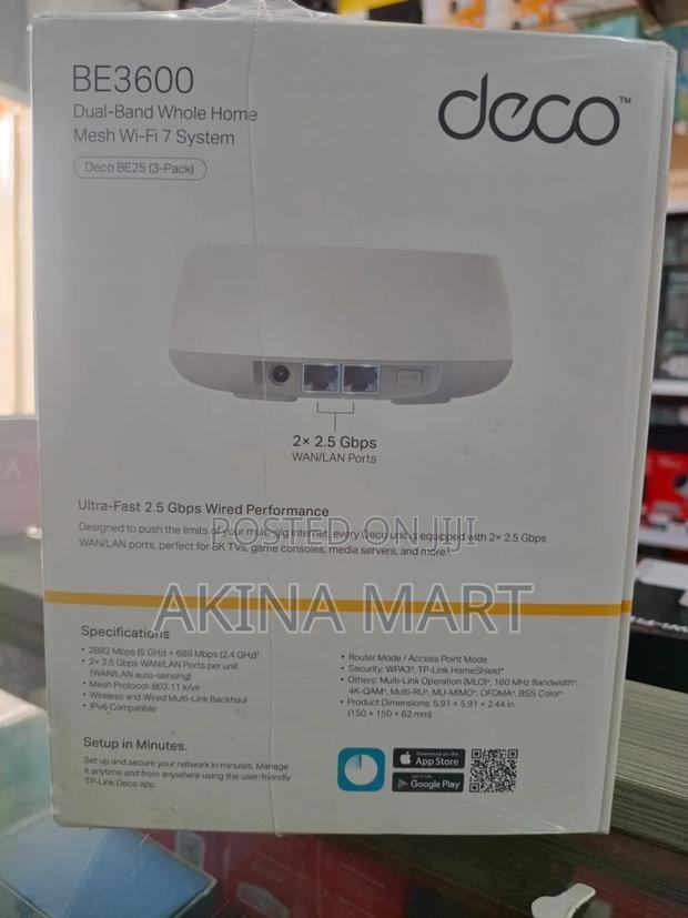 Tp Link Deco Be3600 Dual Band Whole Home Wifi 7 Mesh System · Photo 4