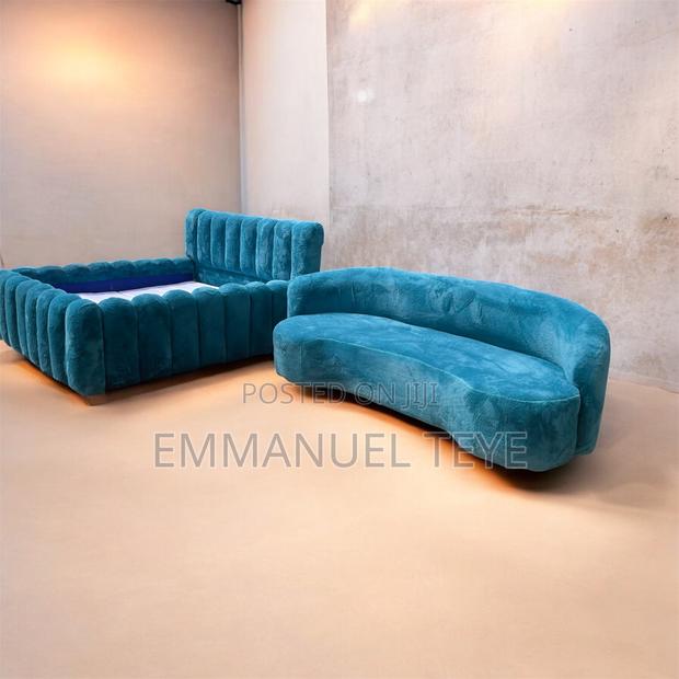 Modern Blue 3 in One Sofa and Bed · Photo 2