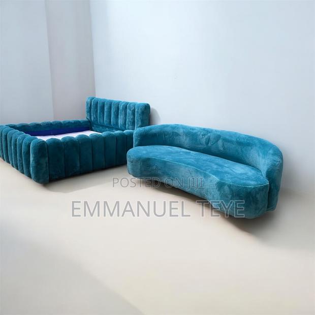 Modern Blue 3 in One Sofa and Bed · Photo 1
