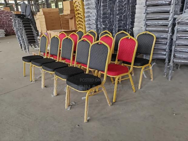 Golden Base Frame Black Material Church, Banquet Chair · Photo 1