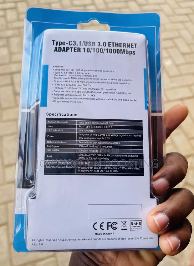 Usb 3.0 / Type-C Ethernet Adapter (10/100/1000mbps) · Photo 2