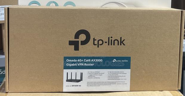 Tp Link Omada 4g+ Cat6 Ax3000 Gigabit VPN Router Er706w-4g · Photo 1