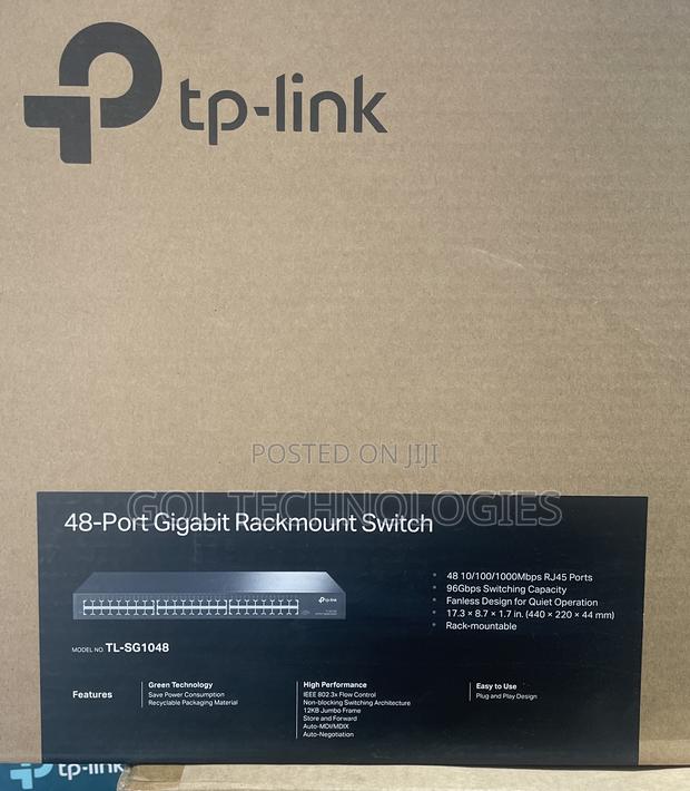 Tp Link 48-Port Gigabit Rackmount Switch Tl-Sg1048 10/100/1000 MBPS · Photo 1
