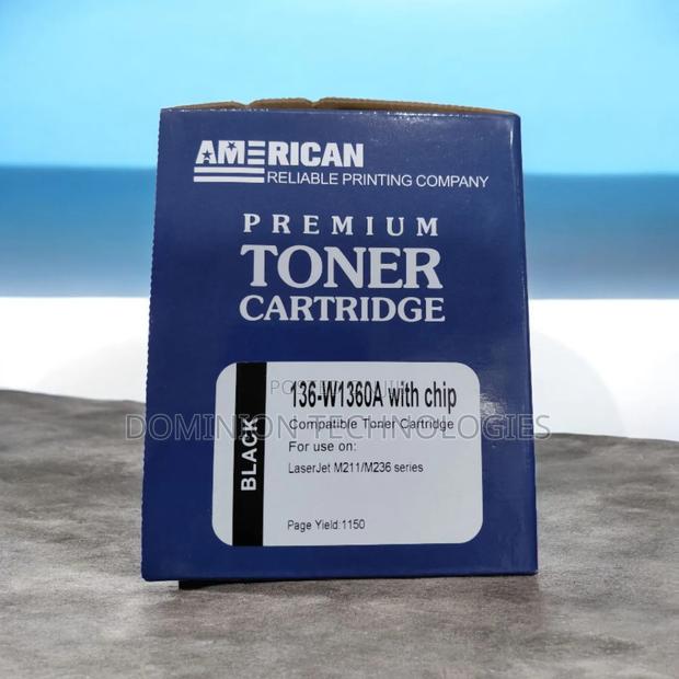 American 136a W1360a With Chip Black Premium Toner Cartridge · Photo 1