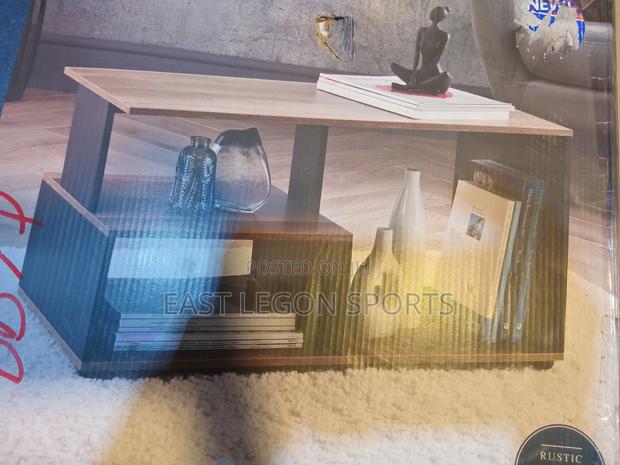 Coberg Coffee Table Black Wooden Frame With Rustic Wood Finish · Photo 1