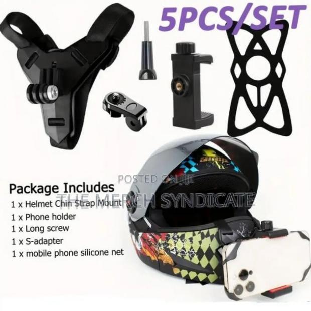 5in1 Motovlog Pov Motorcycle Helmet Chin Camera Phone Strap Mount · Photo 5