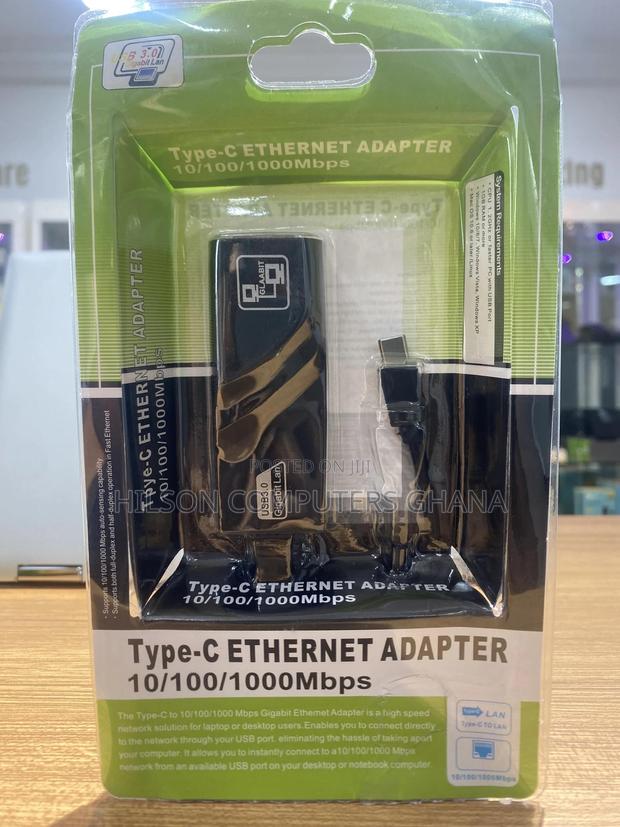 Type C 3.0 Ethernet High-Speed Network Adapter 10/100/1000mbps - Black · Photo 1
