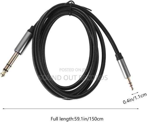 5m Braided Anti Rust 6.5mm To 3.5mm Gold Plated Audio Cable · Photo 3