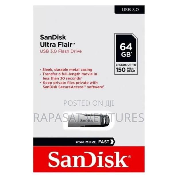 Sandisk Ultra Flair 64gb USB 3.0 150 Mb/S Flash Drive · Photo 1
