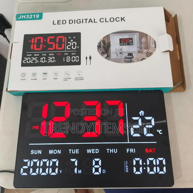 Led Digital Alarm Wall Clock With Adjustable Brightness · Photo 1