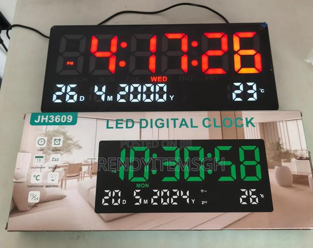 Wall Mounted Led Digital Date Time Alarm Temperature Wall Clock · Photo 1