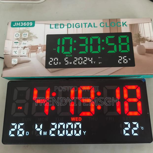 Wall Mounted Led Digital Date Time Alarm Temperature Wall Clock · Photo 3