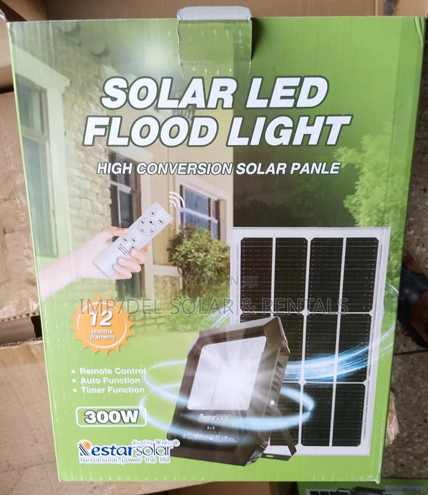 300w Solar Led Floodlight With Panel, Remote Control, Timer Functions · Photo 4