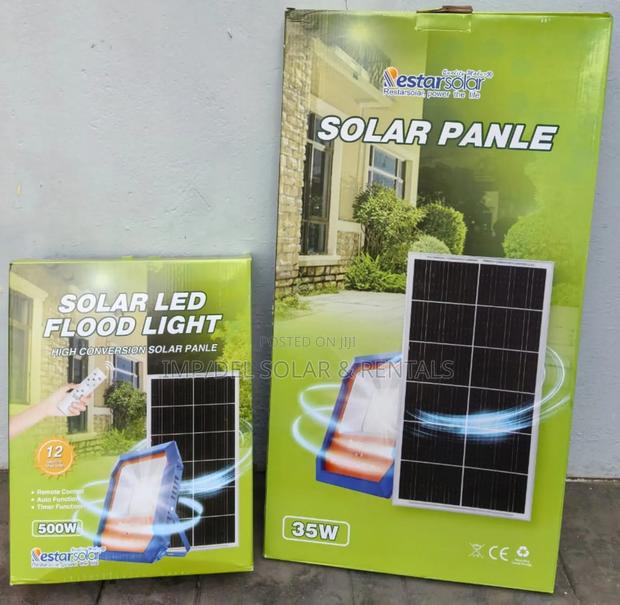 500w Solar Led Floodlight With Panel, Remote Control, Timer Functions · Photo 2