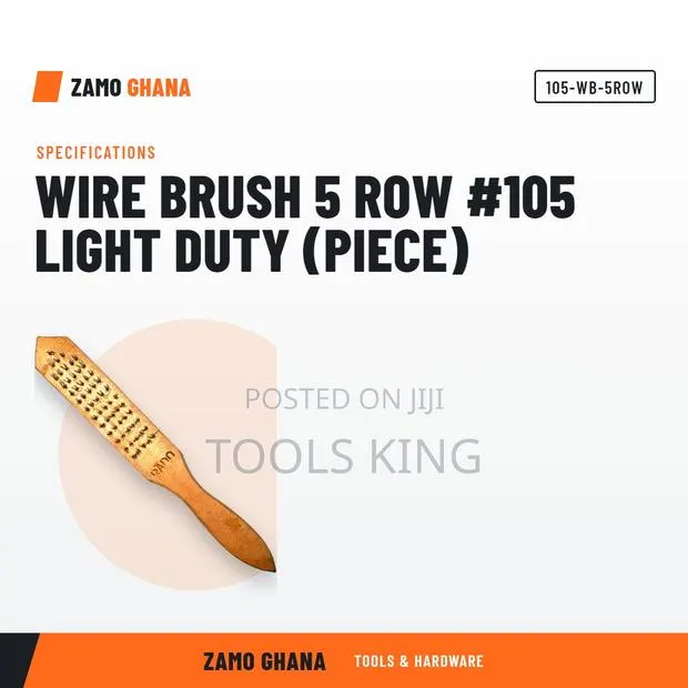 Wire Brush 5 Row #105 Light Duty (Piece) - 105-Wb-5row · Photo 1