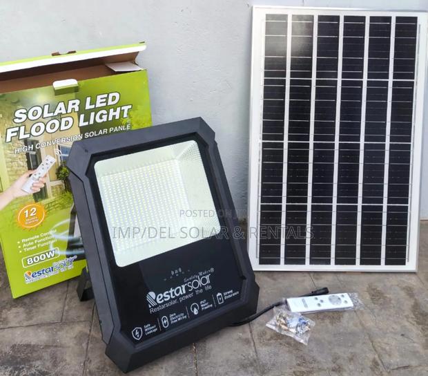 800w Solar Led Floodlight With Panel, Remote Control, Timer Functions · Photo 1