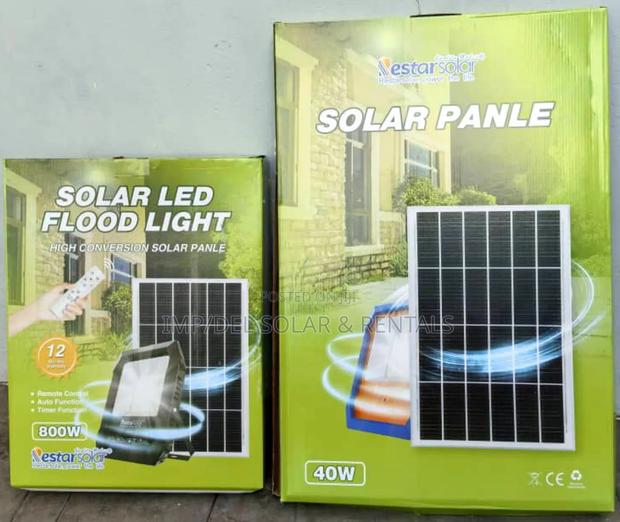 800w Solar Led Floodlight With Panel, Remote Control, Timer Functions · Photo 2