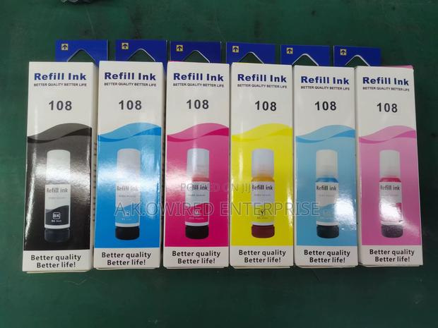 Epson Ecotank 108 Ink L8050 L18050 Et-18050 (B,C, M, Y, Lc, Lm) · Photo 1