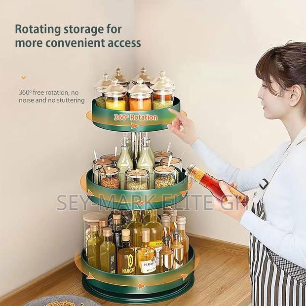 3 Tier Rotation Multifunctional Spice Rack · Photo 1