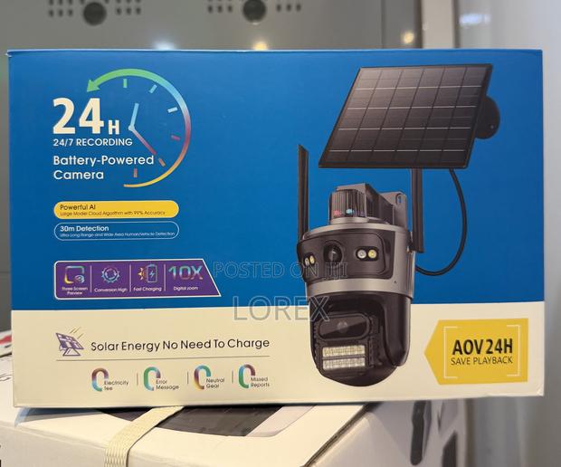 Solar Camera PTZ 4g Sim Icsee App 24/7 Recording 2 Way Talk Full Color · Photo 1