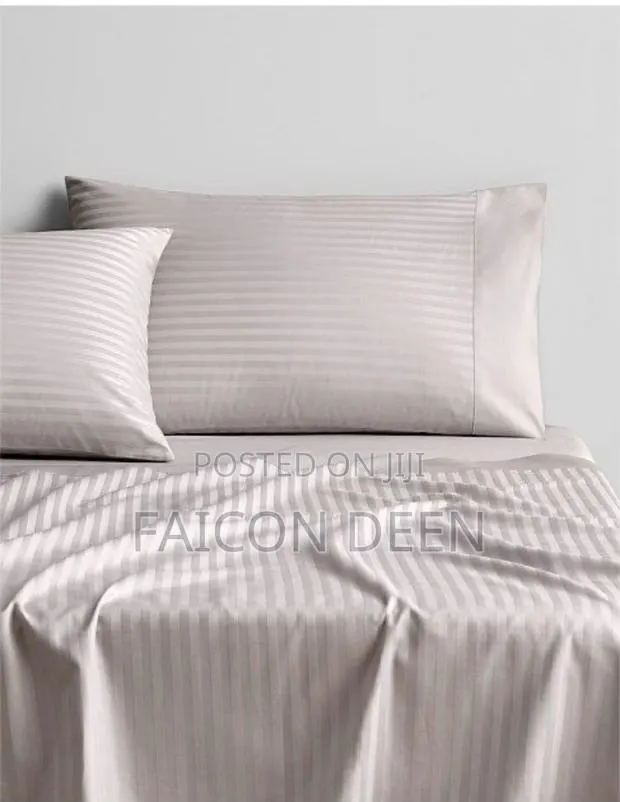 Pure Cotton Stripped 2 Bedsheets, 4 Pillow Cases Designed for Comfort · Photo 1