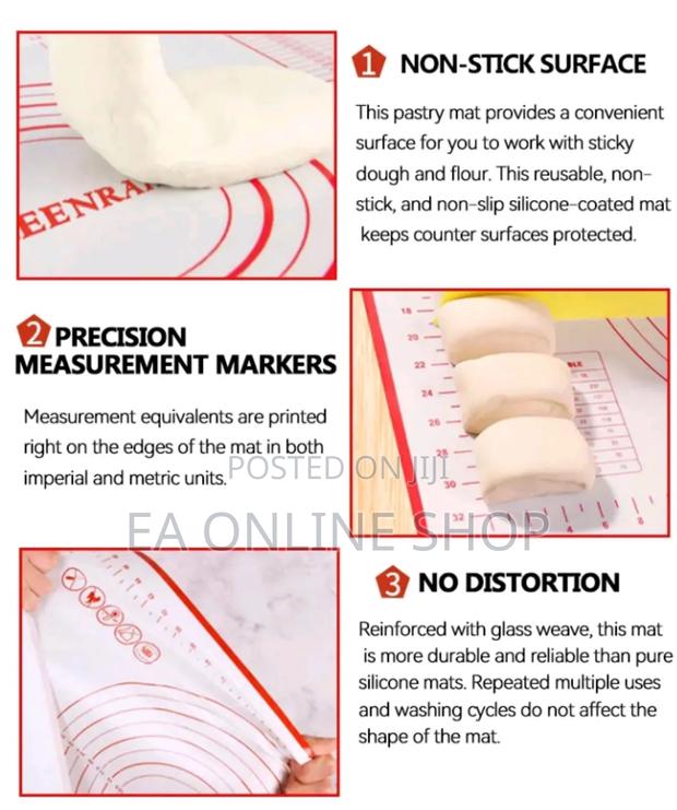 Food Graded Silicone Kneading Rolling Dough Making Mat 70x50cm · Photo 3