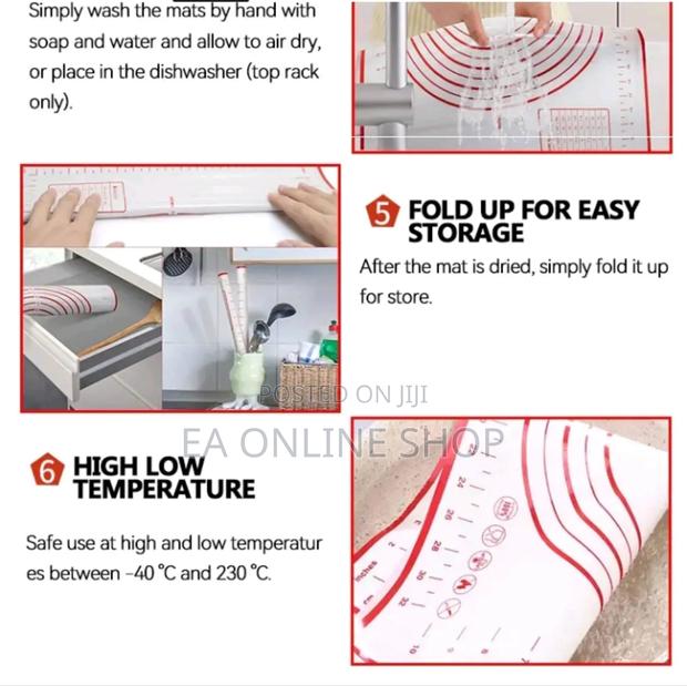 Food Graded Silicone Non Stick Kneading Dough Mat 80x60cm · Photo 2
