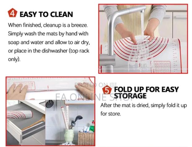 Food Graded Silicone Non Stick Kneading Dough Mat 80x60cm · Photo 3
