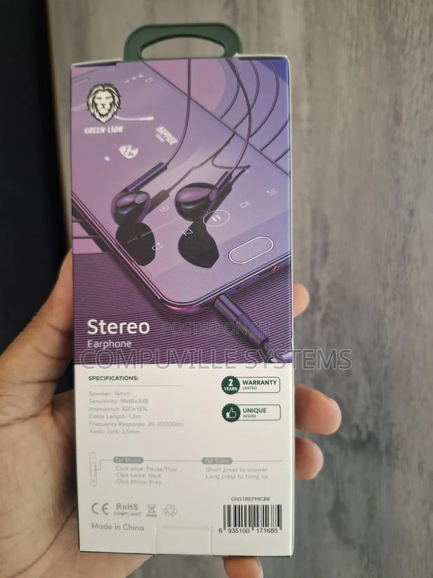 Green Lion Stereo Earphone , Audio Jack · Photo 2