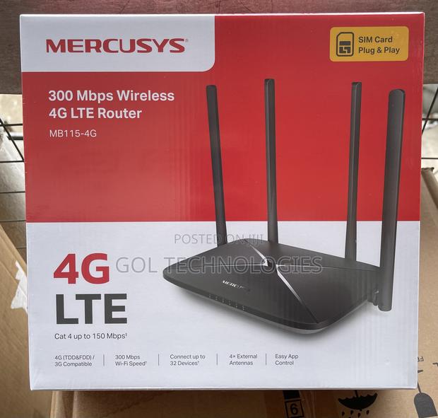 Mercusys 300 MBPS Wireless 4g Lte Router Mb115-4g Sim Card Plug Play · Photo 1