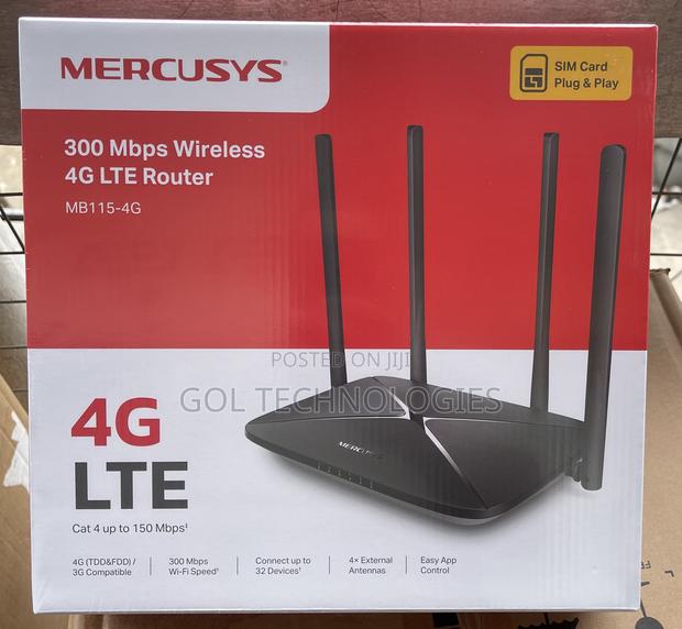 Mercusys 300 MBPS Wireless 4g Lte Router Mb115-4g Sim Card Plug Play · Photo 2