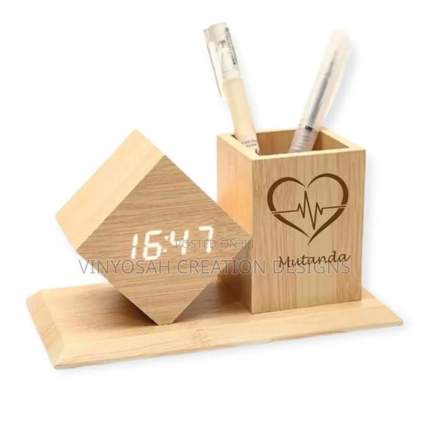 Wooden Table Clock With Branding · Photo 2