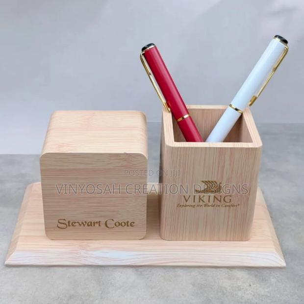 Wooden Table Clock With Branding · Photo 3