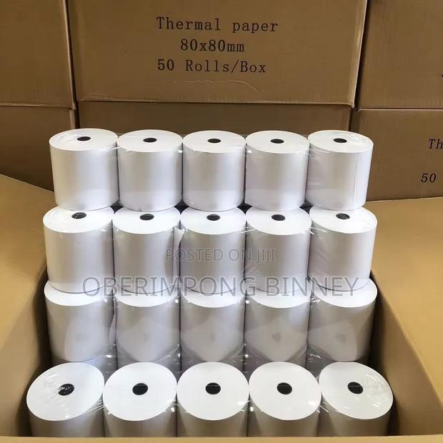 Thermal Paper Rolls 80x80mm Thick and Clear 50 Pieces in the Box · Photo 2