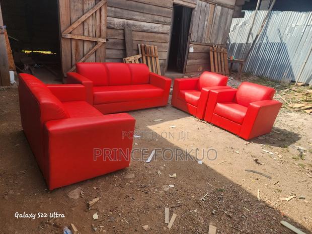 Red Leather Chair Set · Photo 1
